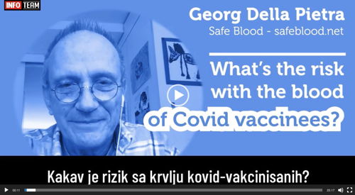 Georg Della Pietra koja ima za cilj da poveže primaoce i davaoce za transfuziju krvi bez rizika vezanih za štetne efekte mRNK vakcina.